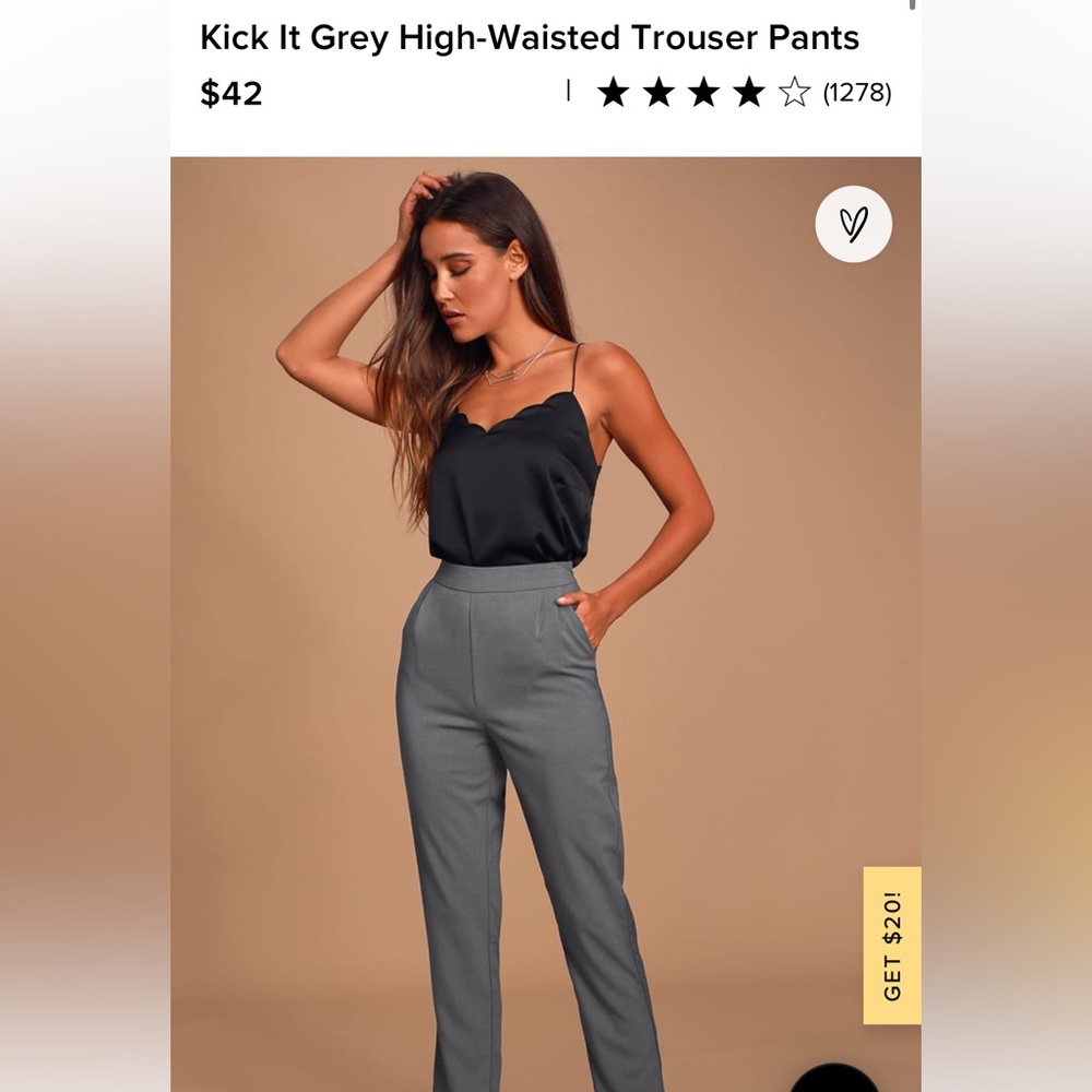 Brand new Lulu’s high waisted charcoal grey dress pants - medium